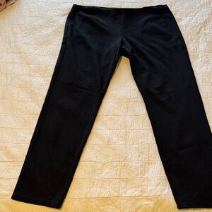 Eileen Fisher Black Ponte Knit Pull On Pants size XL